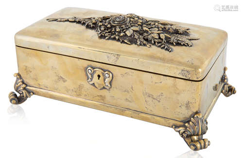 A RUSSIAN GILT SILVER BOX, GRACHEV, ST. PETERSBURG, 1893