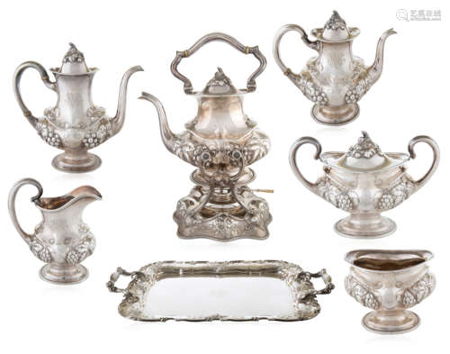 AN AMERICAN NINE-PIECE SILVER TEA SERVICE, MAUSER & CO., NEW...