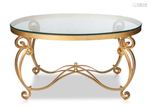 A METAL AND BRASS CONSOLE TABLE, EARLY 20TH CENTURY