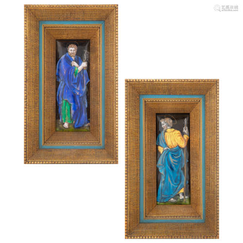 A PAIR OF FRENCH ENAMEL PLAQUES, MANNER OF LEONARD LIMOUSIN,...