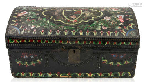 A POLYCHROME WOODEN TRUNK, SOUTH AMERICAN, LIKELY 18TH CENTU...