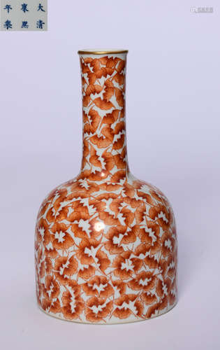 KANGXI MARK ALUM RED GLAZE VASE