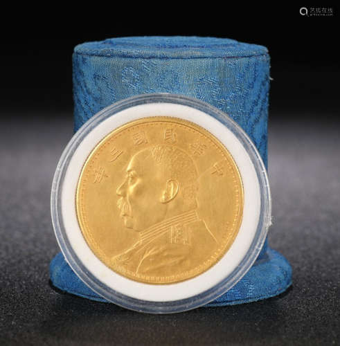 GOLD CAST ONE YUAN COIN