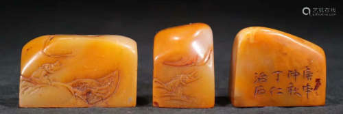 SET OF TIANHUANG STONE CARVED SEALS