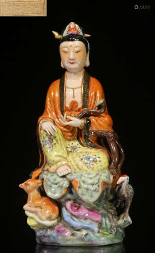 ZENGLONGSHENG MARK FAMILLE ROSE GLAZE BUDDHA