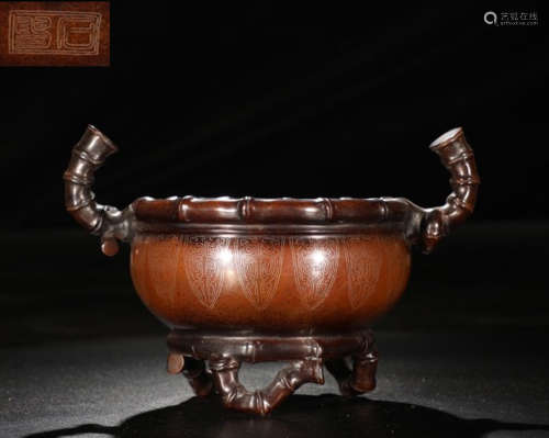 SHISOU MARK COPPER WITH SILVE CENSER