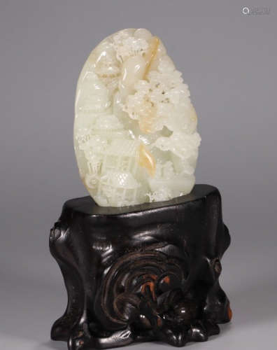 HETIAN JADE FIGURE STORY PENDANT