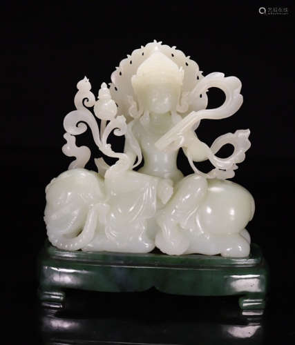 HETIAN JADE CARVED BUDDHA