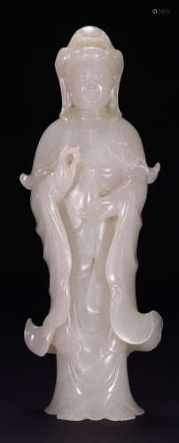 HETIAN JADE CARVED GUANYIN BUDDHA