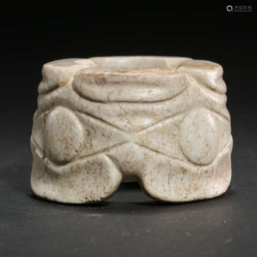 CHINESE RED MOUNTAIN CULTURE, WHITE JADE CONG