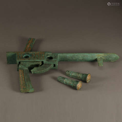 CROSSBOW MACHINE WITH GOLD INSCRIPTION, WARRING STATES PERIO...