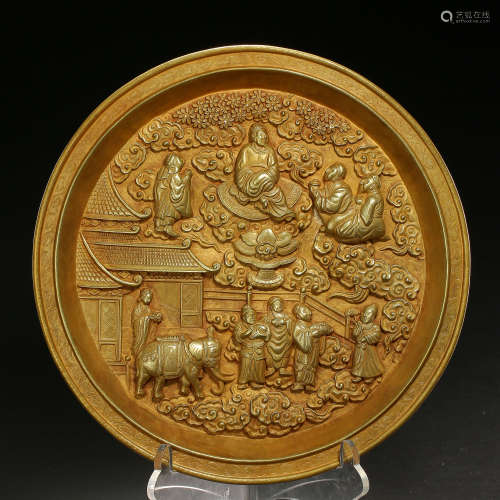 PURE GOLD PLATE, LIAO OR JIN DYNASTY, CHINA