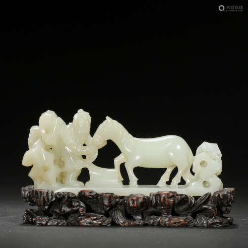 MING DYNASTY, CHINESE HETIAN JADE ORNAMENTS