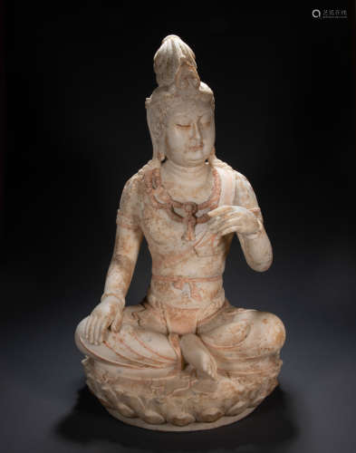 WHITE JADE BUDDHA STATUE, NORTHERN WEI DYNASTY, CHINA