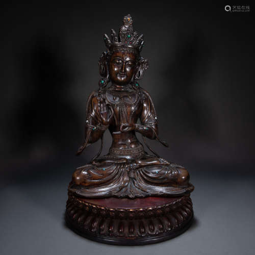 AGARWOOD BUDDHA STATUE, QING DYNASTY, CHINA