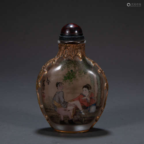 COLORED GLASS SNUFF BOTTLE, QING DYNASTY, CHINA