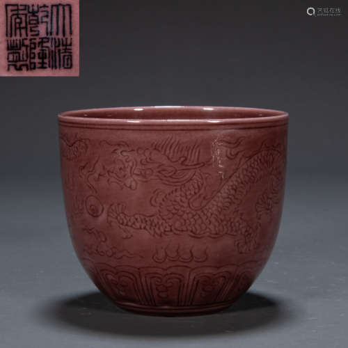 CHINESE QING DYNASTY RED GLAZED TEA CUP