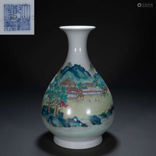 CHINESE QING DYNASTY COLORFUL VASE(REPAIRED)