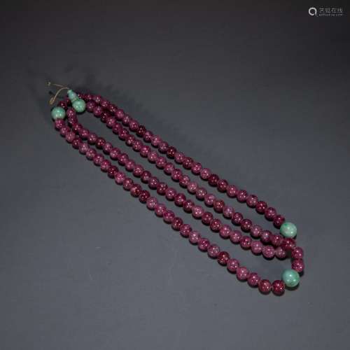 CHINESE QING DYNASTY TOURMALINE NECKLACE