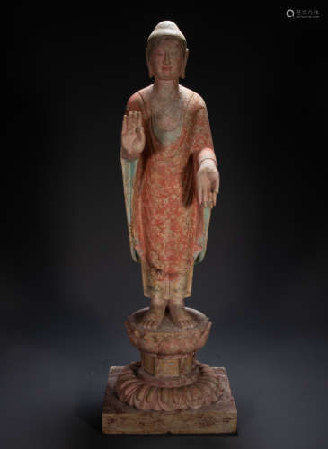 WHITE JADE BUDDHA STATUE, NORTHERN WEI DYNASTY, CHINA