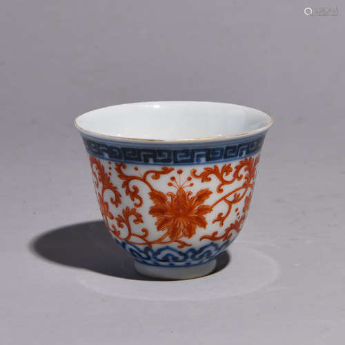 AN ALUM REDC FLOWER PATTERNEDC CUP