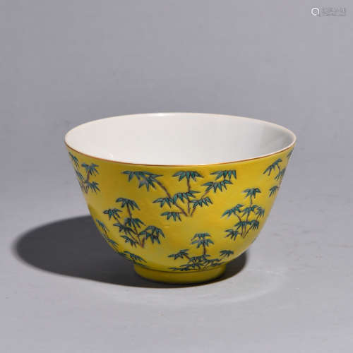 THE POWDCER COLOREDC BAMBOO PATTERNEDC BOWL