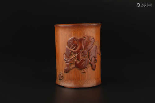 BAMBOO BRUSH POT