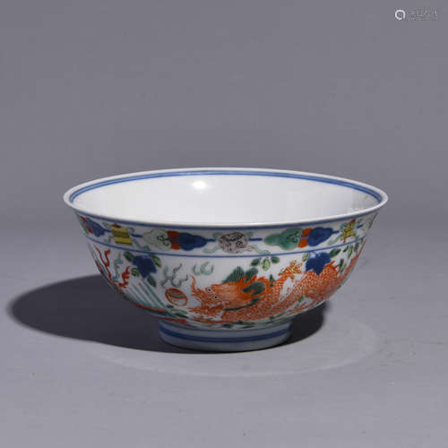 A BLUE ANDC WHITE DCRAGON ANDC PHOENIX PATTERNEDC BOWL