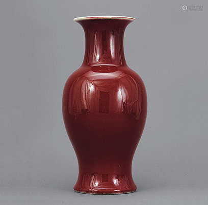 50年代 紅釉觀音瓶