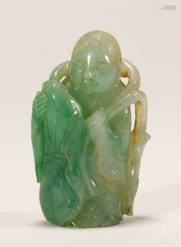Qing Dynasty - Figure Shape Jadeite Ornament