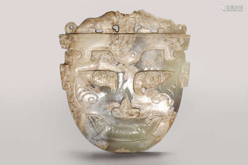 Shang Dynasty - Jade Figure Face Pendant