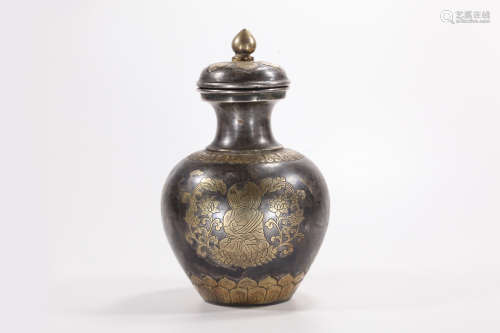 Tang Dynasty -Silver Gilt Vase