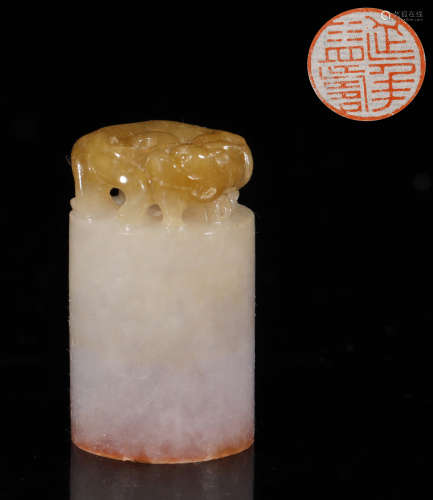 Qing Dynasty - Jadeite Beast Seal