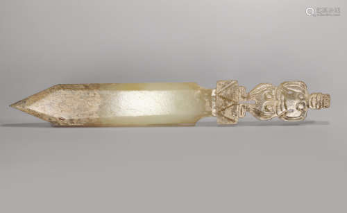 Western Zhou - Figure Shape Jade Dagger-Axe