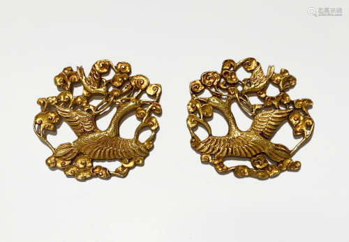 Liao Dynasty -Pair of Silver Gilt Inkbed