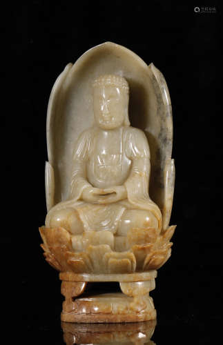 Yuan Dynasty - Hetian Jade Buddha Statue