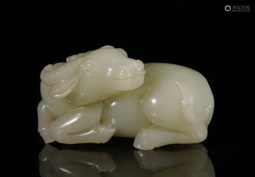 Qing Dynasty - Hetian Jade Ox
