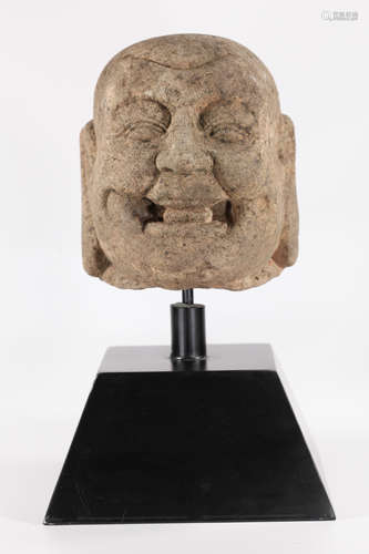 Song Dynasty - Red Sandstone Arhat Head