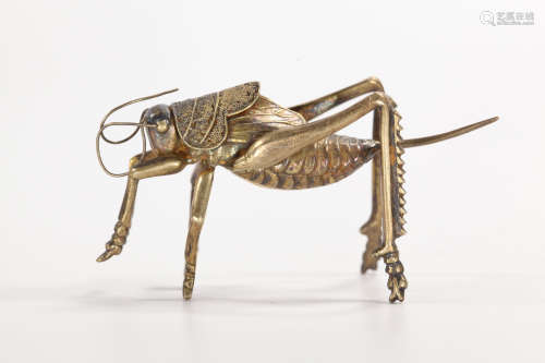 Tang Dynasty -Silver Gilt Grasshopper