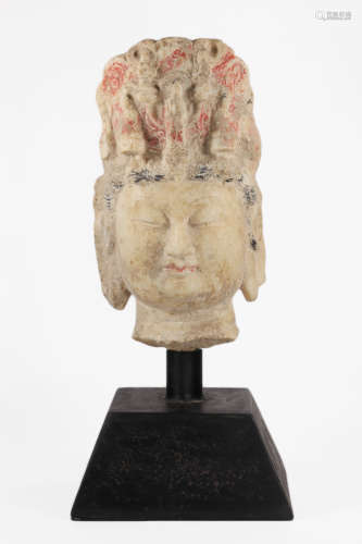 Tang Dynasty - White Stone Buddha Head