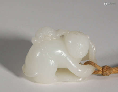 White Jade Child Figure Ornament