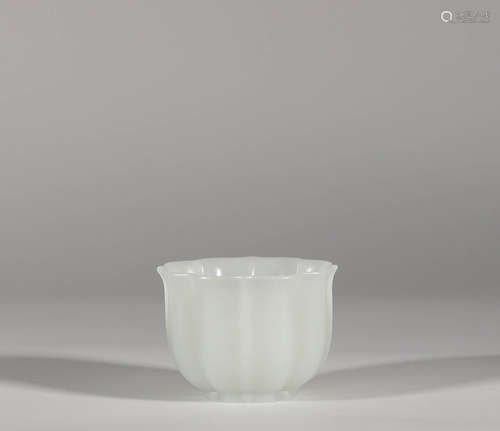 White Jade Melon Rib Cup