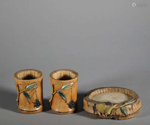 A Group of Bionic Bamboo Porcelain Set