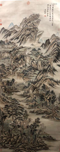 A Chinese Landscape Painting, Wang Yuanqi Mark