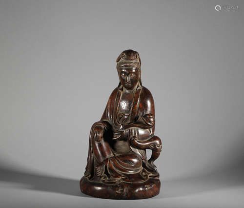 Agarwood Guanyin Figure Statue