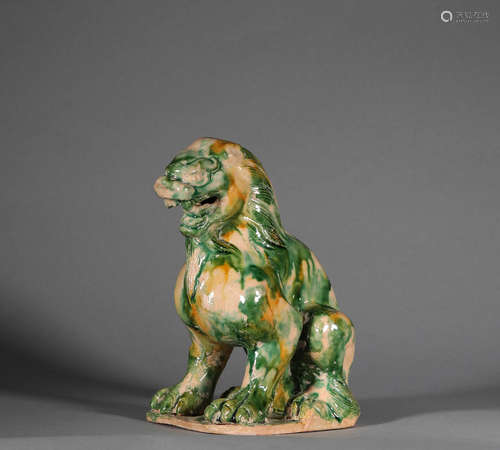 Tang  Three-colored Lion Figure Statue