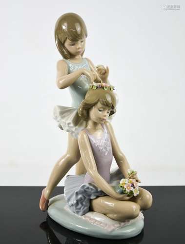 A Lladro porcelain figure group, First Ballet Ballarina's Ge...