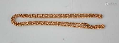 A 9ct rose gold spiga chain, 46cm long, 9.2g.