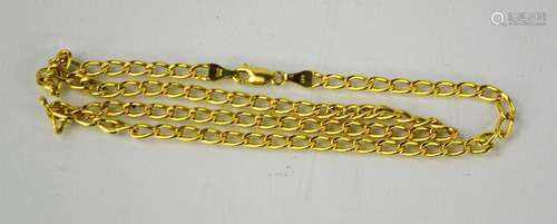 A 9ct gold curb chain, with crab claw clasp, 46cm long, 4.9g...