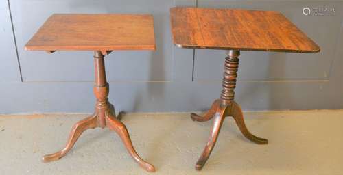 A Georgian oak tilt top table together with 19th century tri...